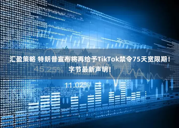 汇盈策略 特朗普宣布将再给予TikTok禁令75天宽限期！字节最新声明！